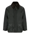 Barbour Bedale Wax Sage Green Jacket In Black
