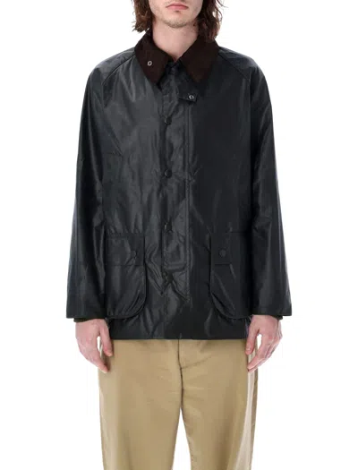 Barbour Bedale Waxed Cotton Jacket In Black