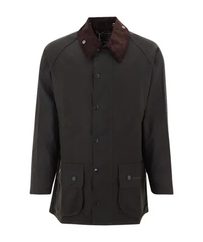 Barbour Bedale Waxed Cotton Jacket In Black