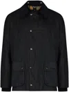Barbour Jacket Waxed Cotton Corduroy Collar In Blue