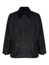 Barbour Black Waxed Cotton Classic Jacket In Black