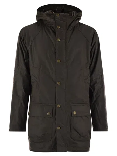 Barbour Bedale Waxed Parka In Brown