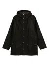 Barbour Hooded Snap-fit Coat In Green