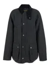 Barbour Bedale Wool Buttoned Coat In Gray