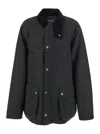 Barbour Bedale Wool Buttoned Coat In Gray