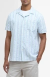 Barbour Beechcroft Regular Fit Short Sleeve Camp Shirt In Pale Apple