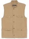 Barbour Beige 'casual Corbridge' Vest In Cotton With Pockets In Nude