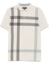 Barbour Blaine Check Pattern Polo Collar T-shirt In Beige