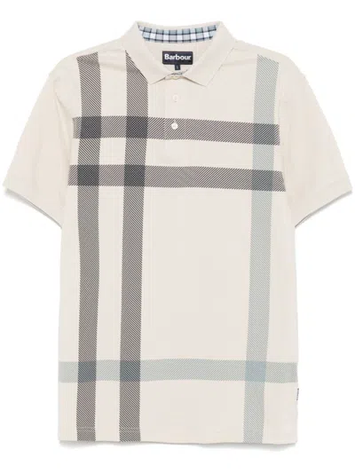 BARBOUR BEIGE CHECK PATTERN POLO
