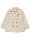 Barbour Maisy Double-breasted Jacket Front Pockets In Beige