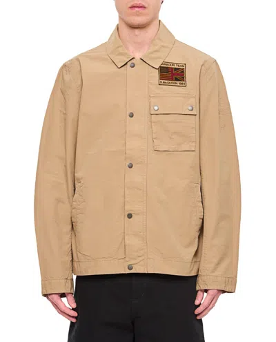 Barbour Beige Jacket With Logo Patch