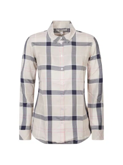 BARBOUR WOMEN BEIGE REGULAR CHECKS SHIRT, L LUXURY SHIRTS FOR WOMEN DARVEYS
