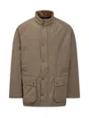Barbour Beige Solid Band Collar Jacket In Beige