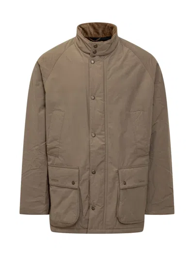 Barbour Beige Solid Band Collar Jacket