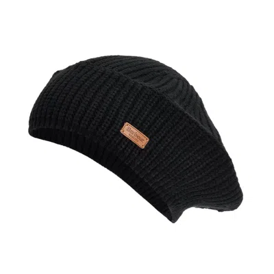 Barbour Beldon Beret Beanie Hat In Black