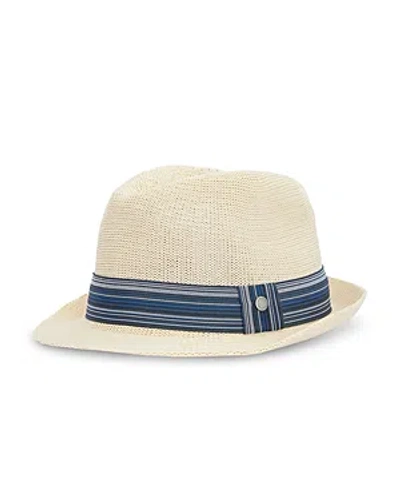 Barbour Belford Trilby Summer Fedora Hat In Ecru/blue