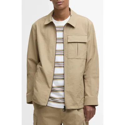 Barbour Bellman Zip-up Overshirt In Brown