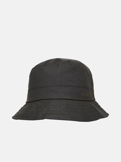 Barbour 'belsay Wax Sports' Hat In Green Waxed Cotton