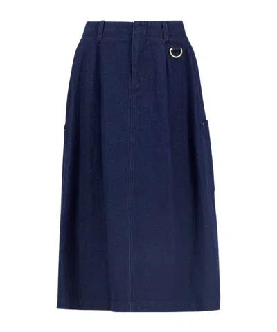 Barbour Belt Loop Midi Skirt In Red