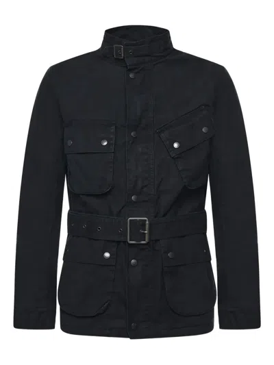 Barbour Belted Pocket Detail Jacket In Black