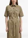Barbour Belted Midi Shirt Dress In Brown