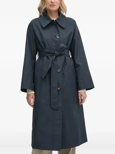 Barbour Belted Raglan-sleeve Trench Coat In Blue