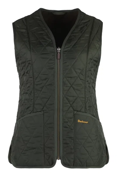 Barbour Betty Liner Padded Bodywarmer With Fleece Lining In Green