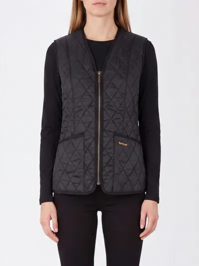 Barbour Betty Quilted Recycled Nylon Gilet With V-neck In Black