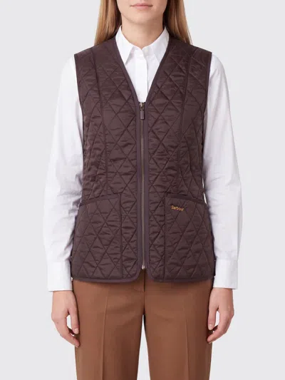 Barbour Betty Quilted Recycled Nylon Gilet With V-neck In Brown