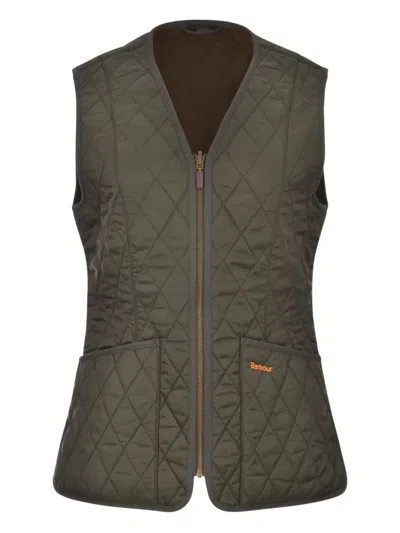Barbour Betty Quilted Zip-fastening Gilet In Green
