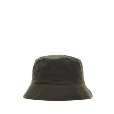 Barbour Bicolor Cotton Bucket Hat In Green