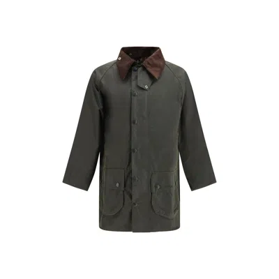 Barbour Bicolor Cotton Coat In Gray