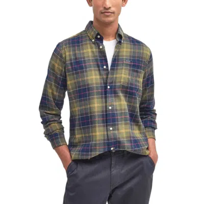 Barbour Bicolor Cotton Dress Shirt In Brown