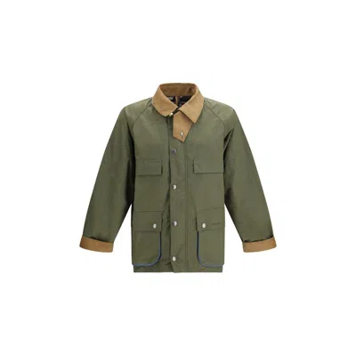 Barbour Bicolor Cotton Men's Coat In Green