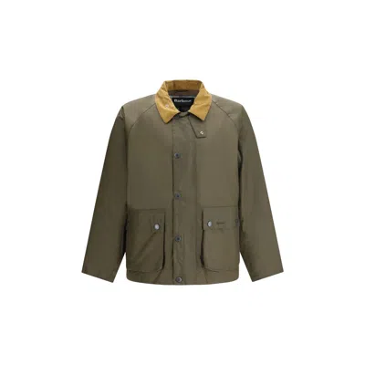 Barbour Bicolor Cotton Men's Coat In Green