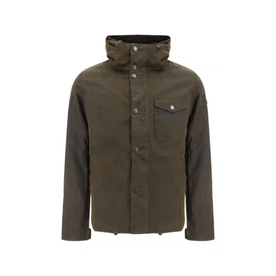 Barbour Bicolor Cotton Shell Jacket In Brown