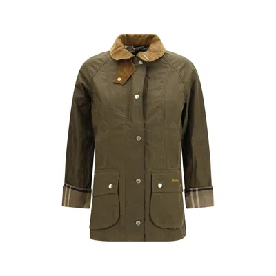 Barbour Bicolor Cotton Shell Jacket In Green