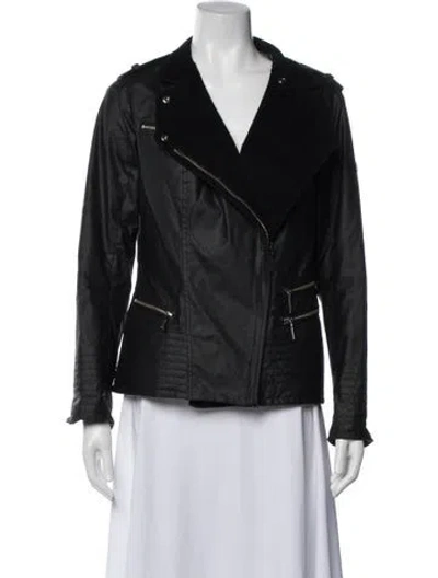 Pre-owned Barbour Biker Jacket In Black