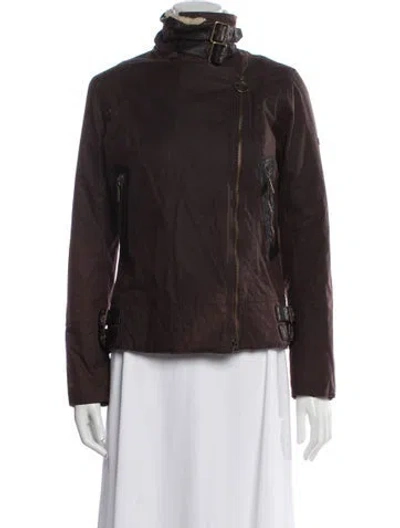 Pre-owned Barbour Biker Jacket In Brown