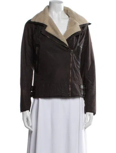 Pre-owned Barbour Biker Jacket In Brown