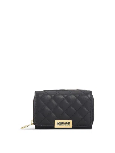 Barbour B.intl Aurora Quilted Tri Fold Purse In Black