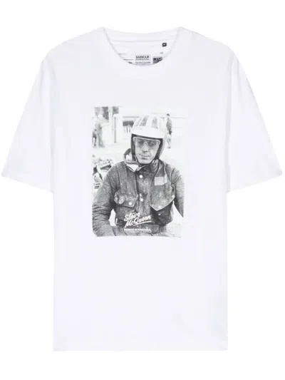 Barbour B.intl Keystone T-shirt Mit Grafischem Print In Weiss