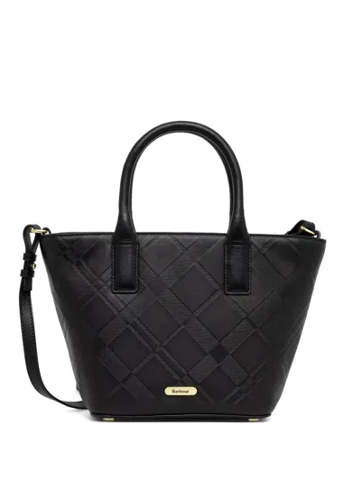 Barbour Birch Deboss Quilted Tote Bag In Black