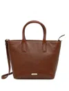 Barbour Birch Leather Tote Bag In Brown