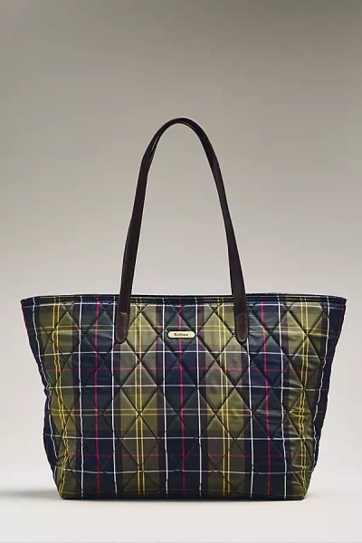 Barbour Birch Tartan Tote Bag In Green