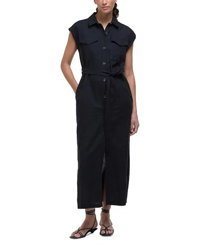 Barbour Birdie Button Front Maxi Dress In Black