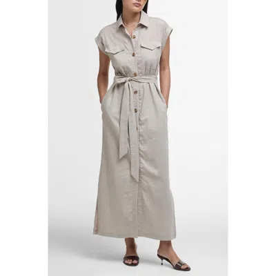 Barbour Birdie Maxi Shirt Dress In Gray