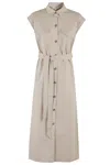 Barbour Belted Shirt Dress In Light Sand