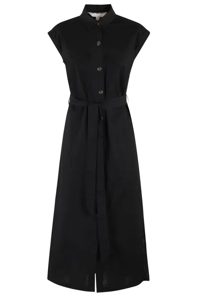 BARBOUR BARBOUR BIRDIE MAXI DRESS WITH SHIRT COLLAR