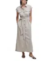 Barbour Birdie Maxi Shirt Dress In Light Sand